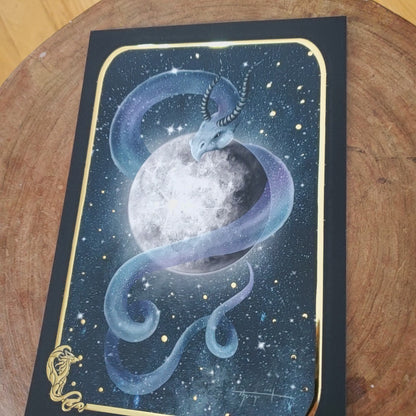 Gold Foil Galaxy Dragon Print (limited edition/signed)