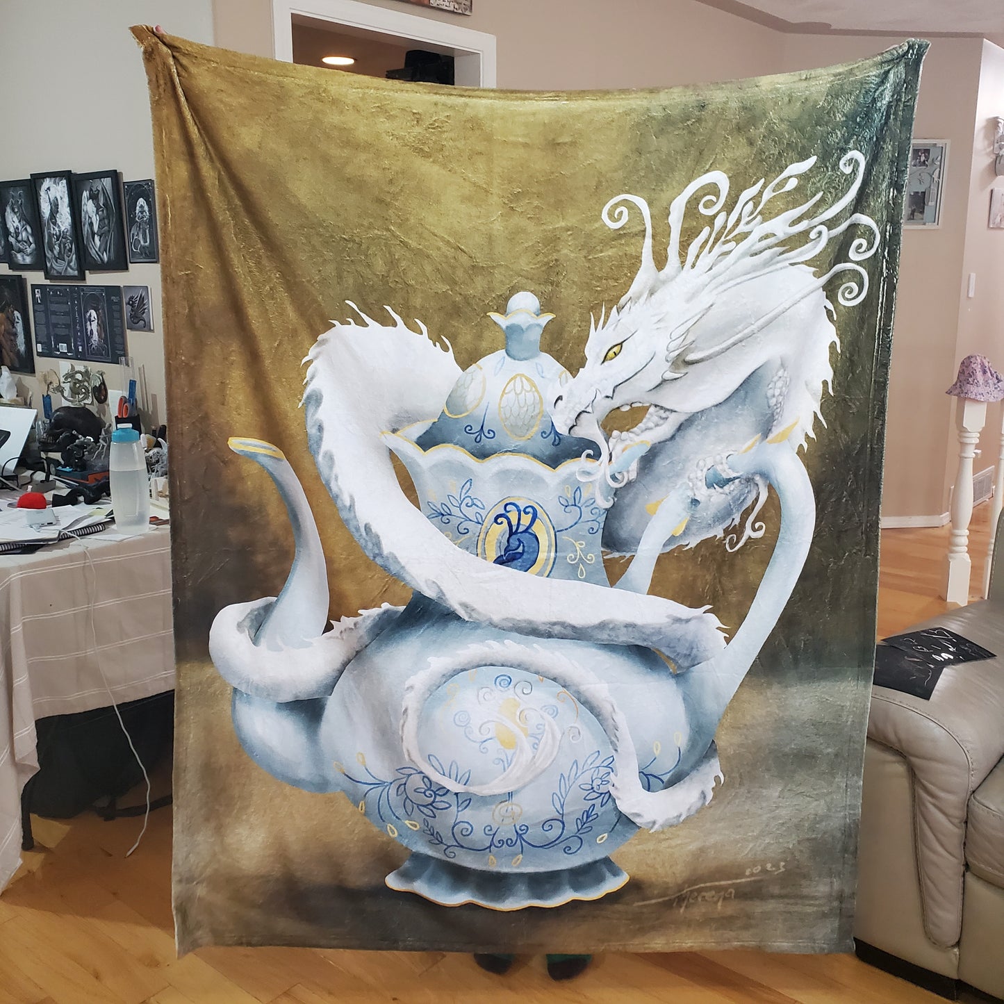 Tea Dragon Throw Blanket